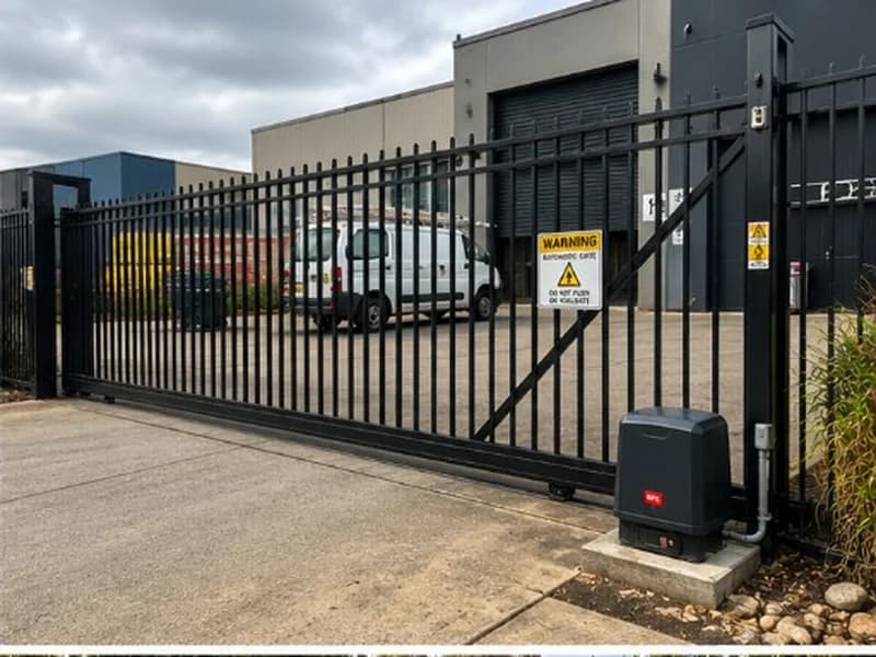 Commercial sliding gate installation in Melbourne